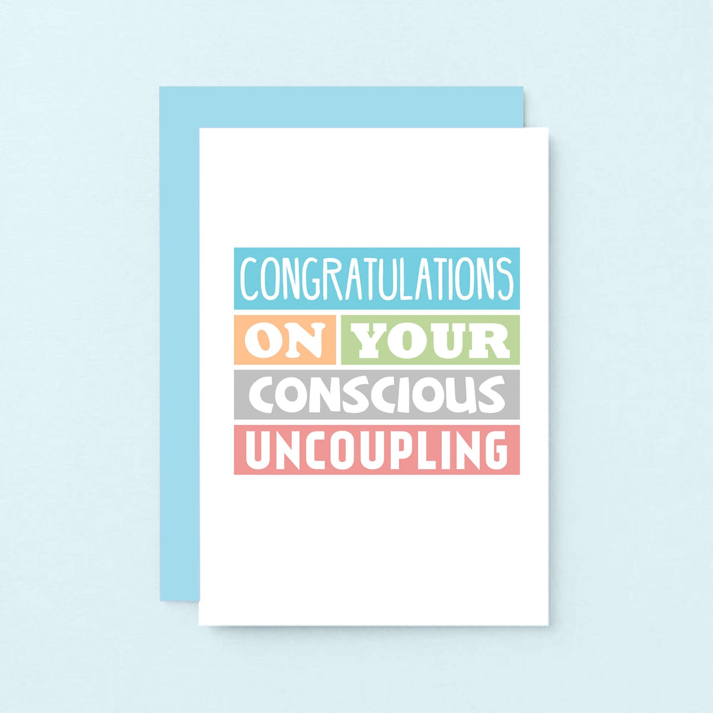 Divorce Card by SixElevenCreations. Reads Congratulations on your conscious uncoupling. Product Code SE0195A6