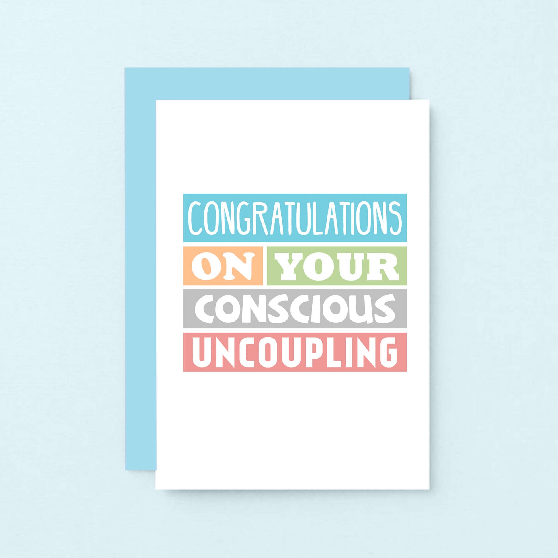 Divorce Card by SixElevenCreations. Reads Congratulations on your conscious uncoupling. Product Code SE0195A6