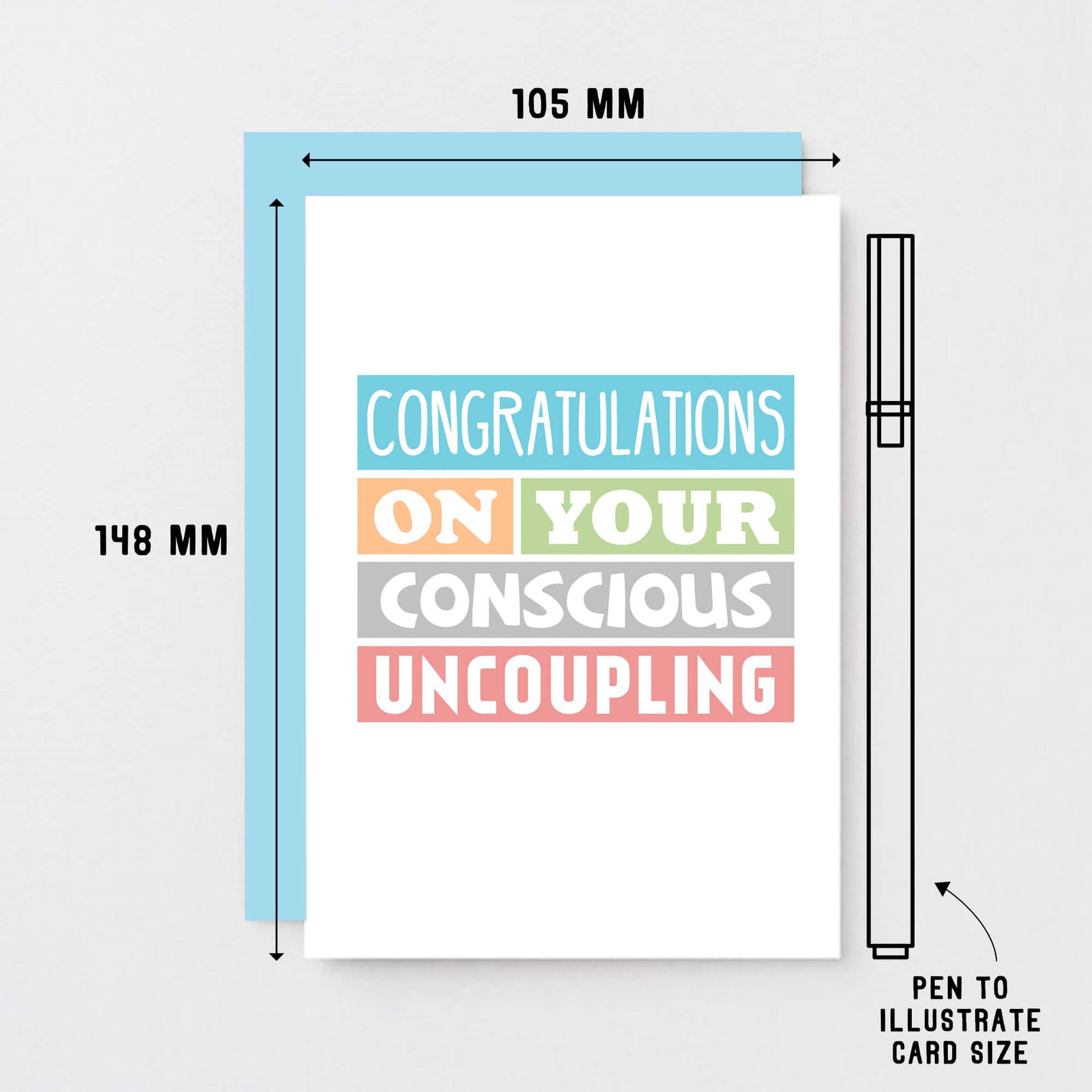 Divorce Card by SixElevenCreations. Reads Congratulations on your conscious uncoupling. Product Code SE0195A6