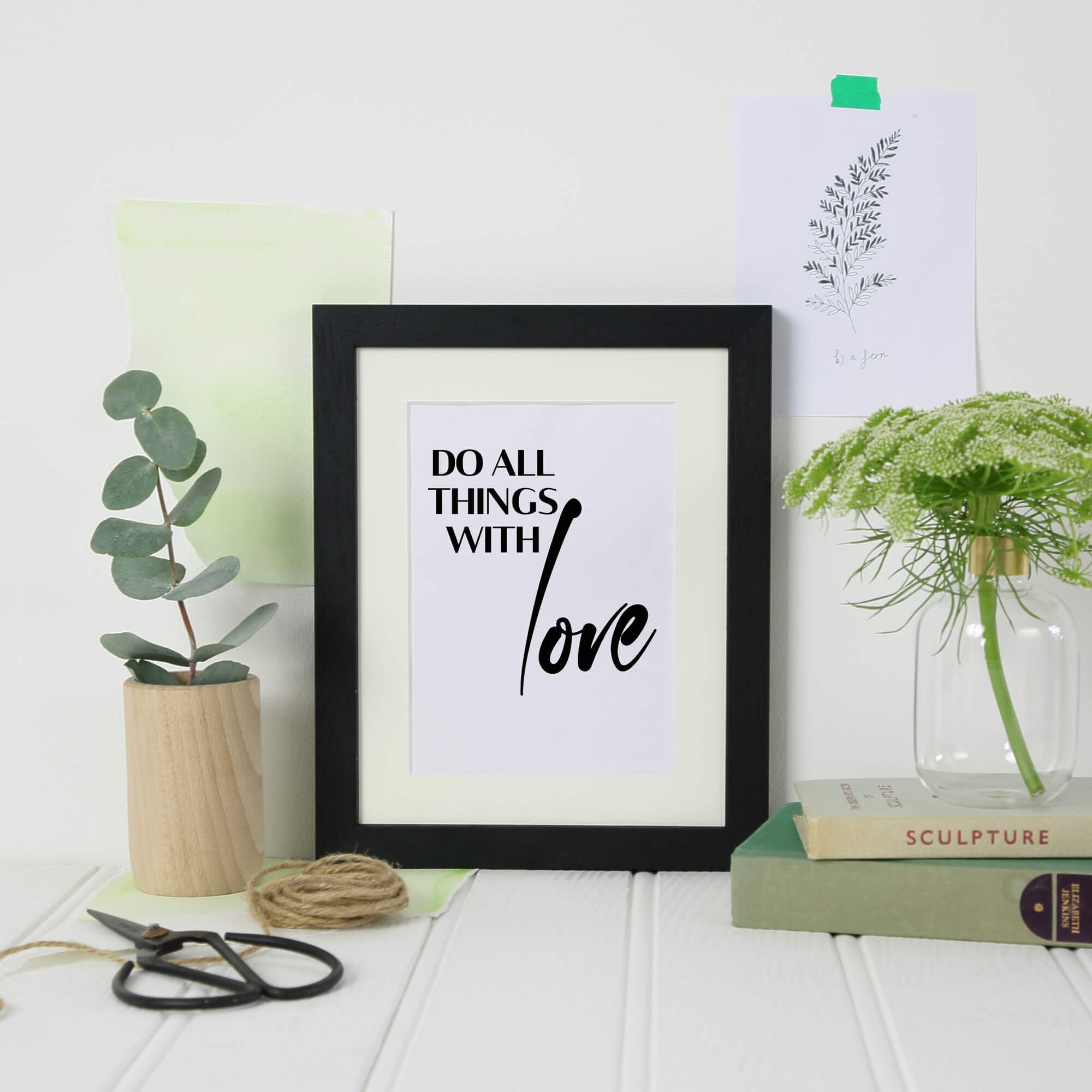 Do All Things With Love Text Print by SixElevenCreations. Product Code SEP0114