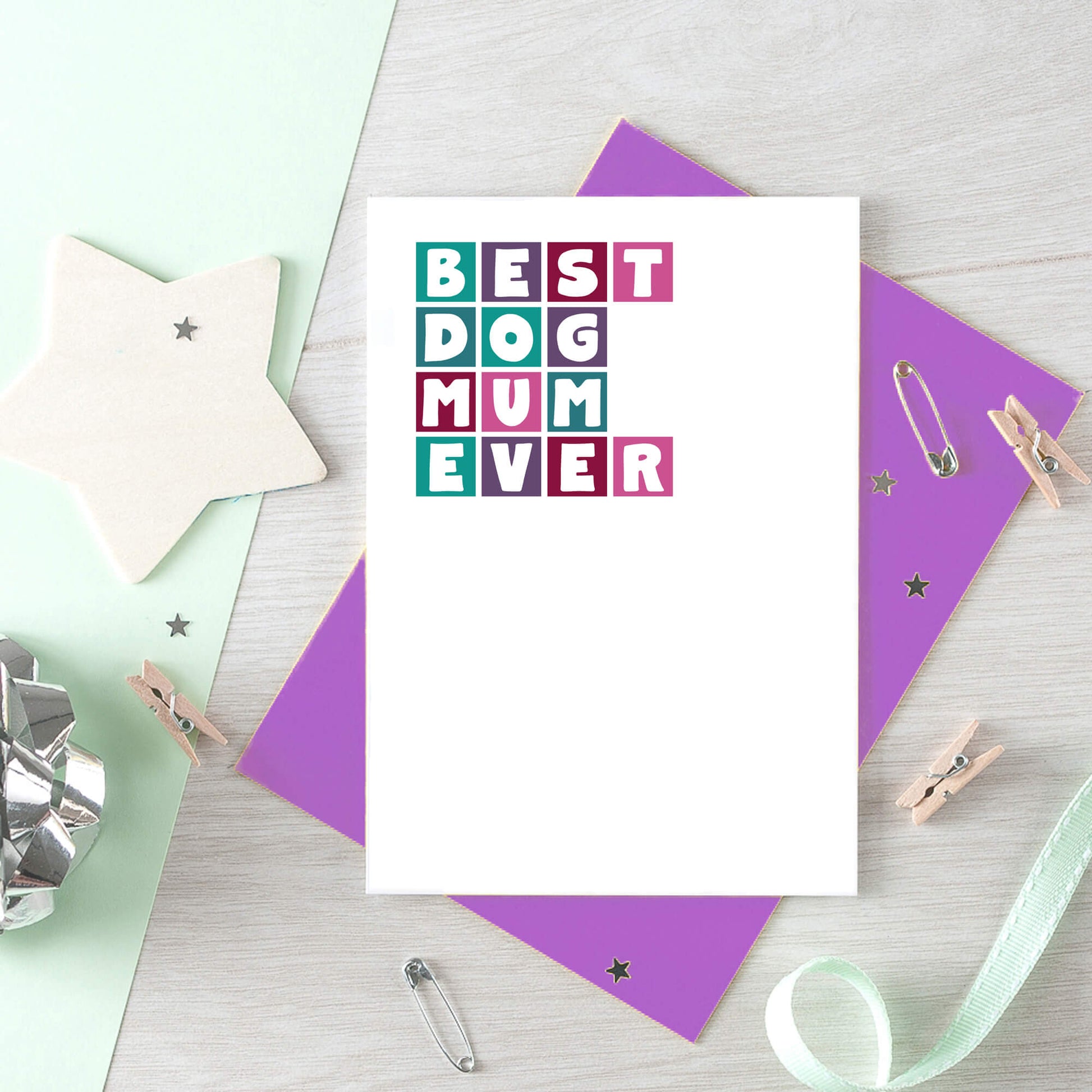 Best Dog Mum Ever Card by SixElevenCreations. Product Code SE0340A6