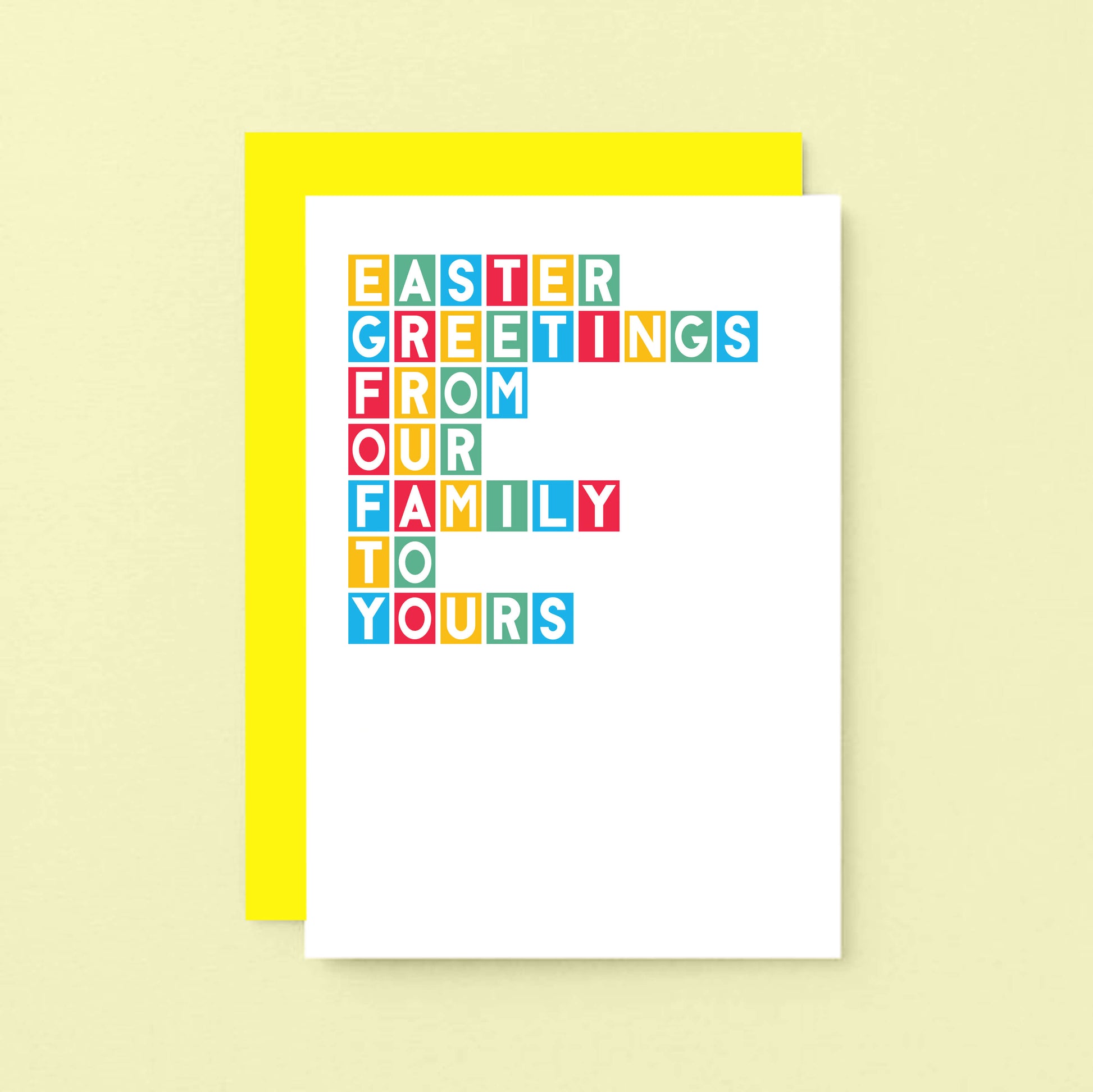 Easter Card by SixElevenCreations. Reads Easter greetings from our family to yours. Product Code SEH0007A6