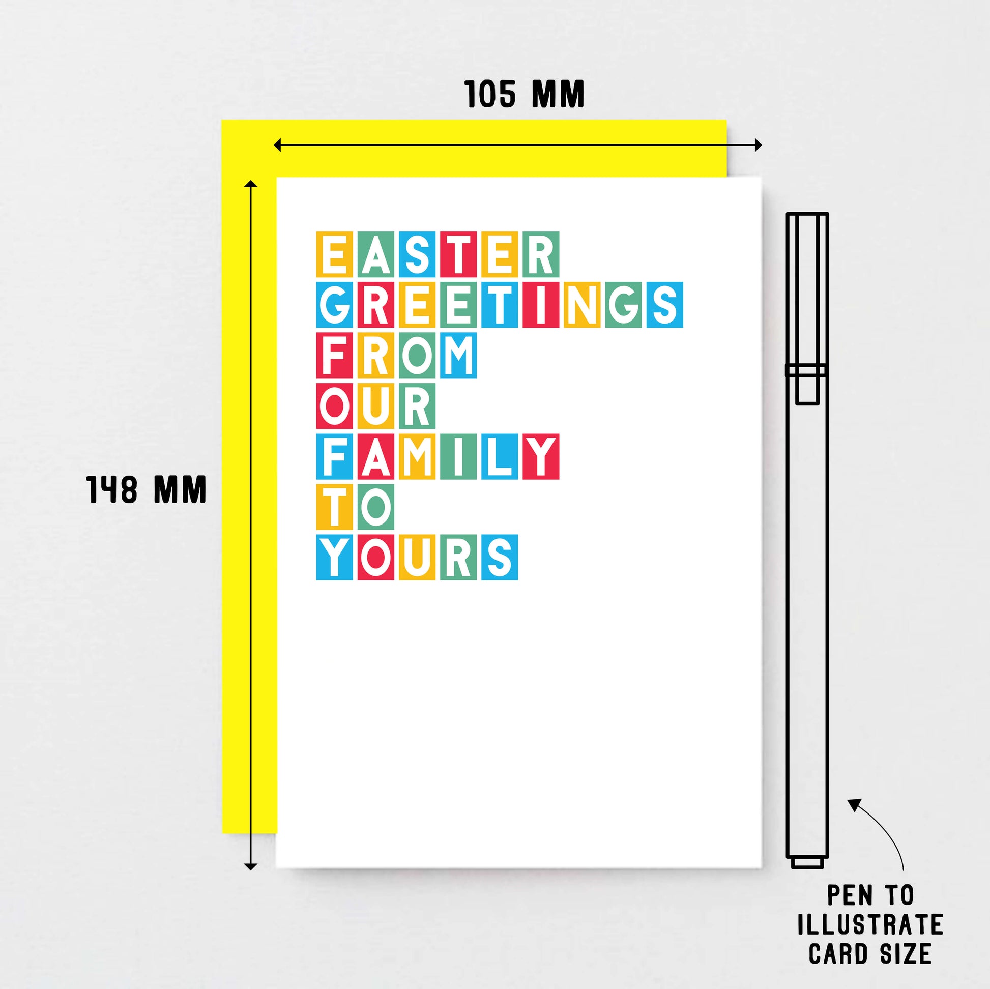 Easter Card by SixElevenCreations. Reads Easter greetings from our family to yours. Product Code SEH0007A6