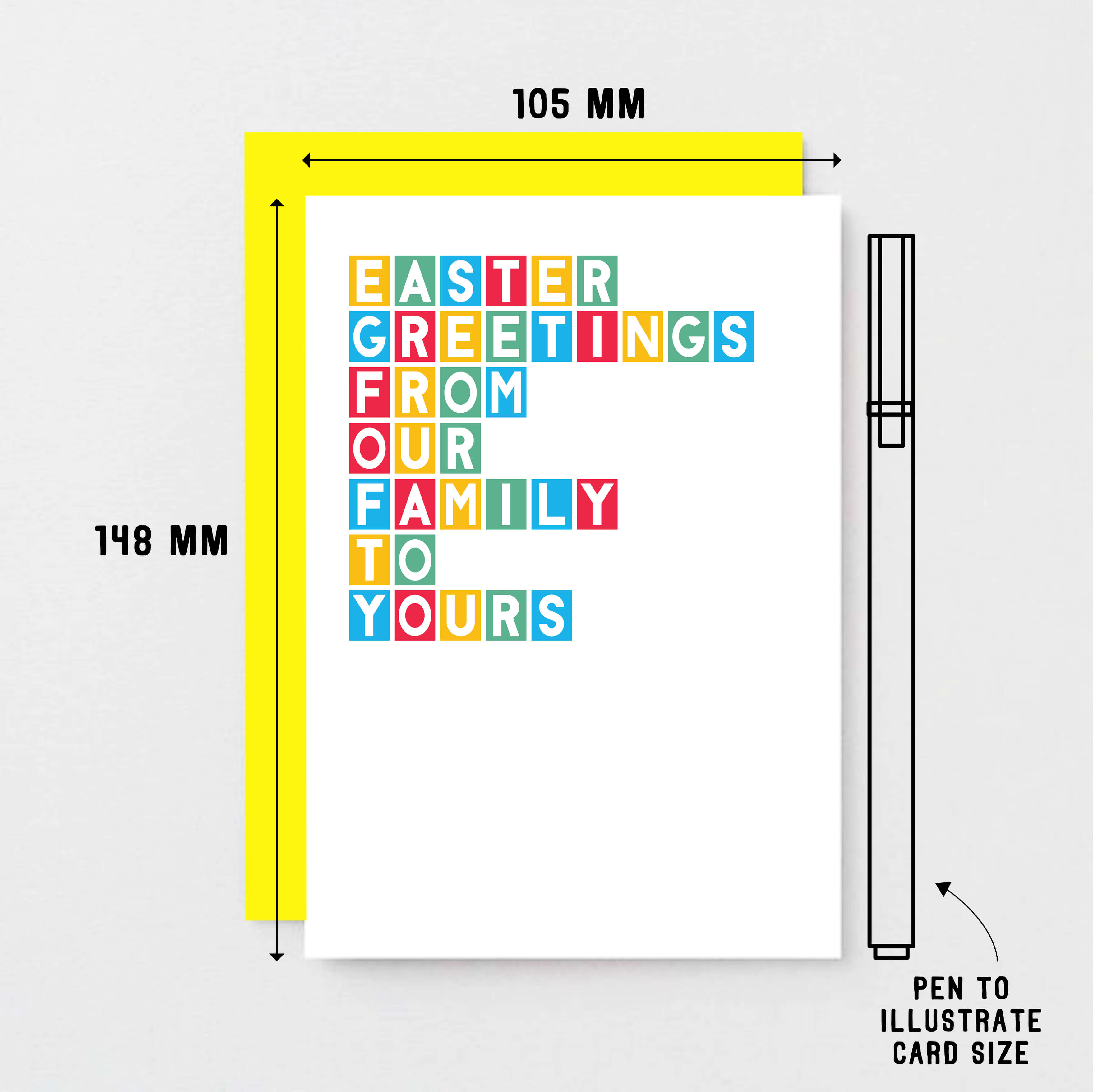 Easter Card by SixElevenCreations. Reads Easter greetings from our family to yours. Product Code SEH0007A6