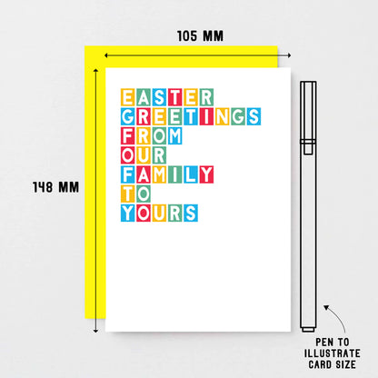 Easter Card by SixElevenCreations. Reads Easter greetings from our family to yours. Product Code SEH0007A6