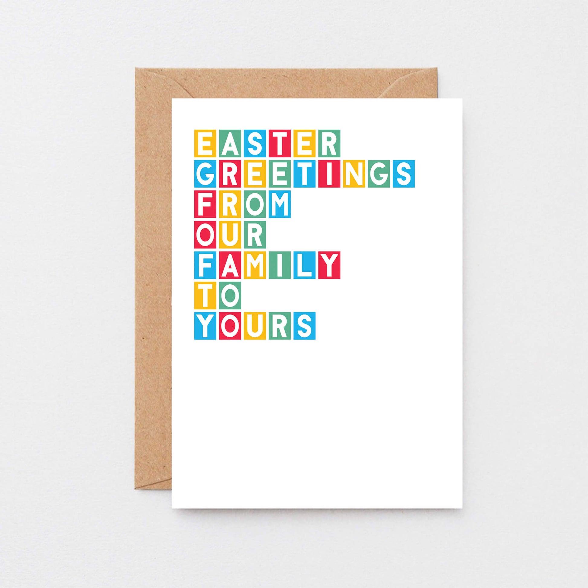 Easter Card by SixElevenCreations. Reads Easter greetings from our family to yours. Product Code SEH0007A6