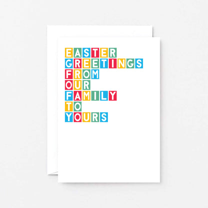 Easter Card by SixElevenCreations. Reads Easter greetings from our family to yours. Product Code SEH0007A6