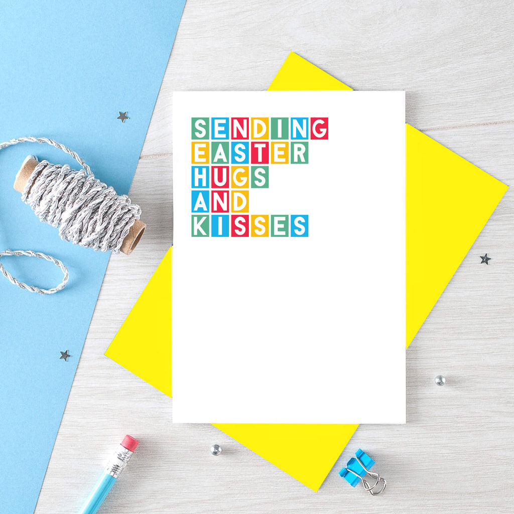 Easter Card by SixElevenCreations. Reads Sending Easter hugs and kisses. Product Code SEH0008A6