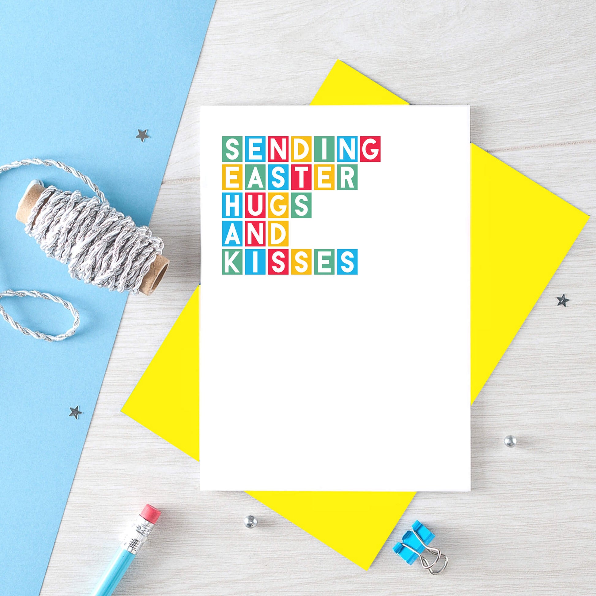 Easter Card by SixElevenCreations. Reads Sending Easter hugs and kisses. Product Code SEH0008A6