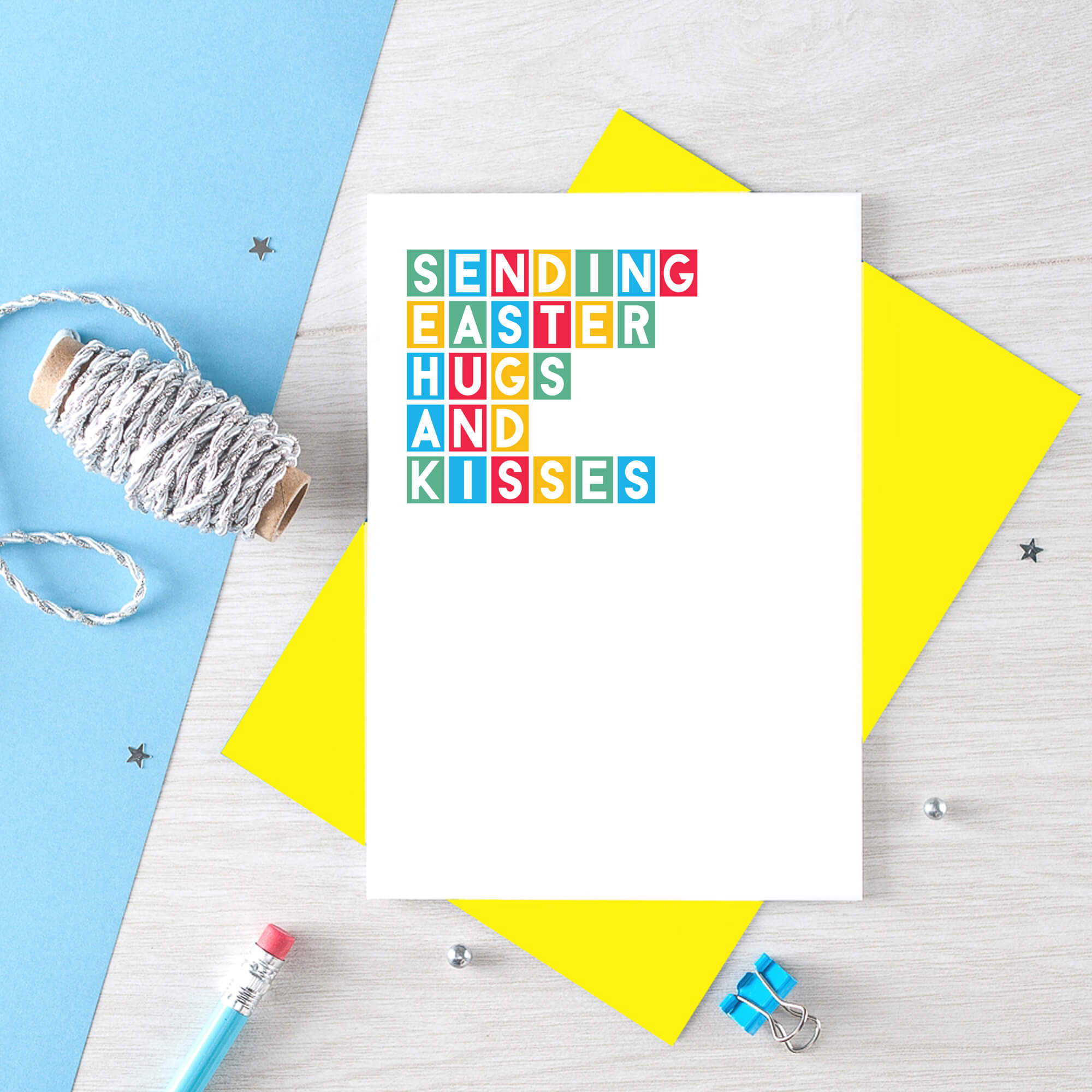Easter Card by SixElevenCreations. Reads Sending Easter hugs and kisses. Product Code SEH0008A6