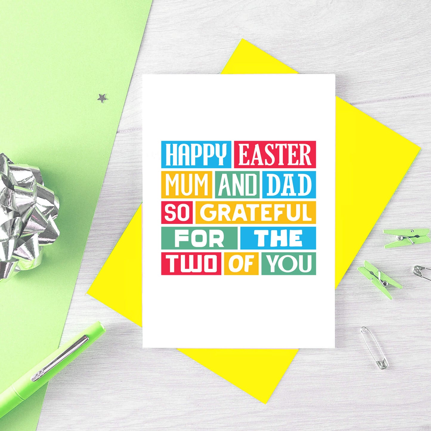 Easter Card For Parents by SixElevenCreations. Reads Happy Easter Mum and Dad. So grateful for the two of you. Product Code SEH0009A6