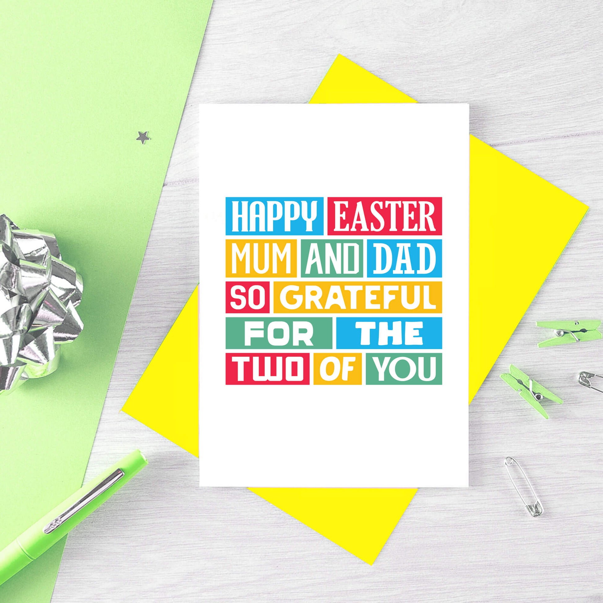 Easter Card For Parents by SixElevenCreations. Reads Happy Easter Mum and Dad. So grateful for the two of you. Product Code SEH0009A6