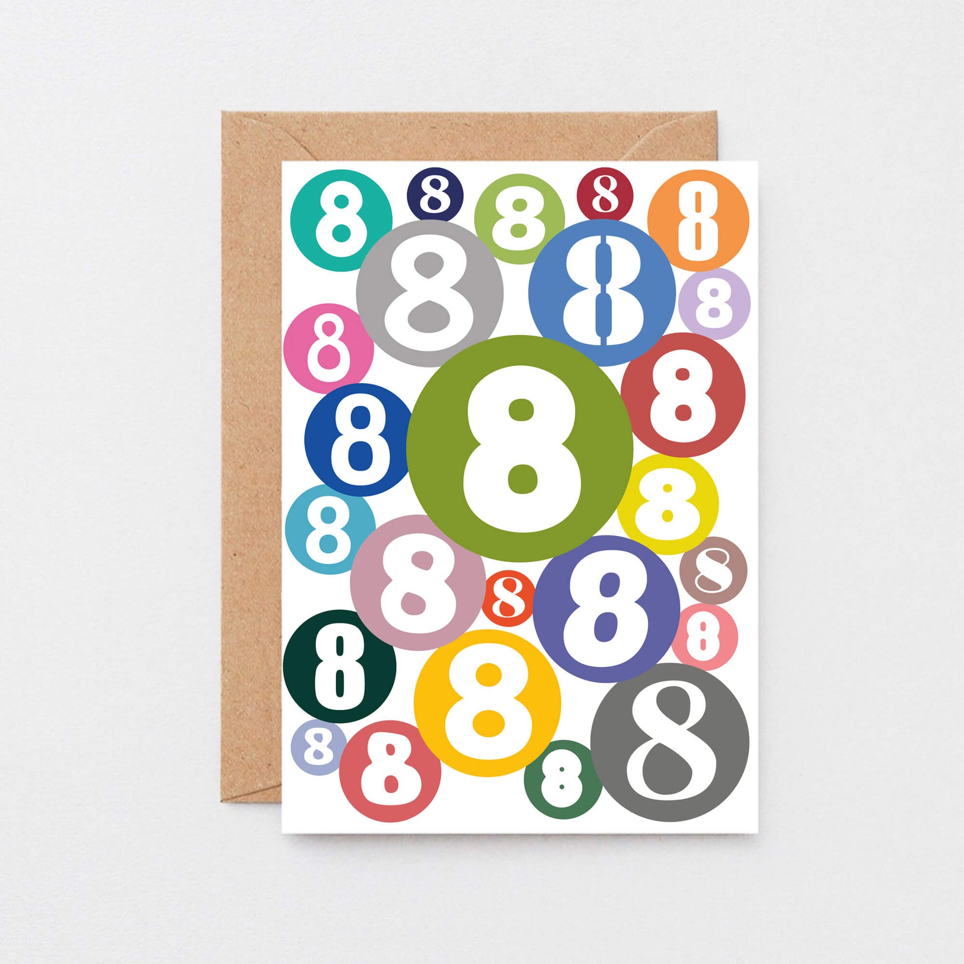 Big 8th Birthday Card by SixElevenCreations. Product Code SE2068A5