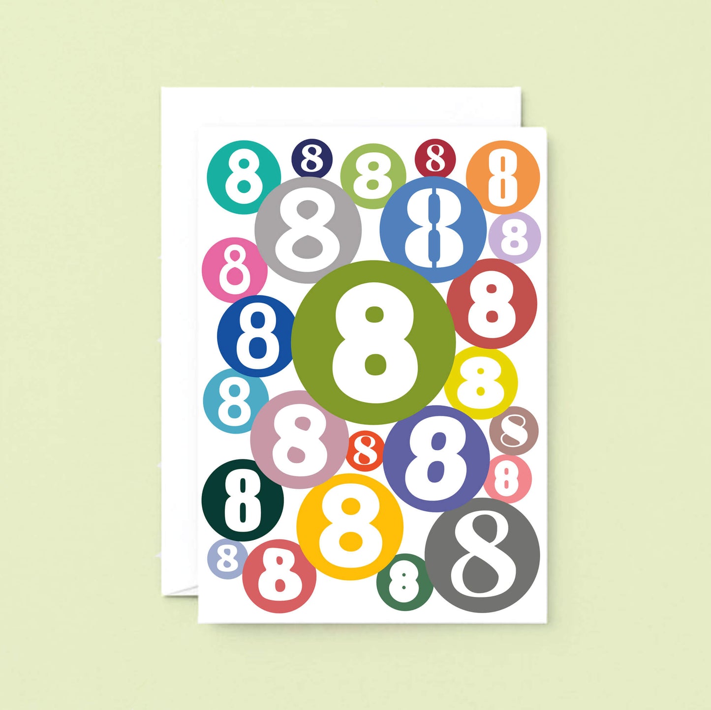 Big 8th Birthday Card by SixElevenCreations. Product Code SE2068A5