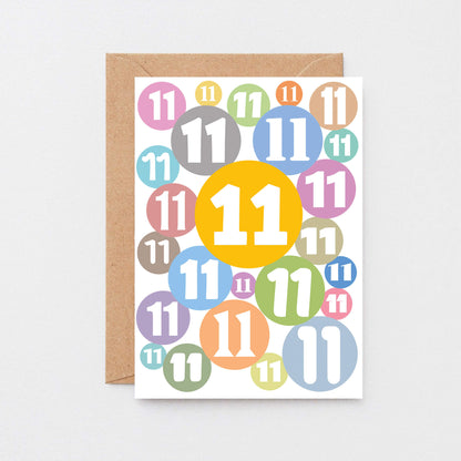 Big 11th Birthday Card by SixElevenCreations. Product Code SE2081A5