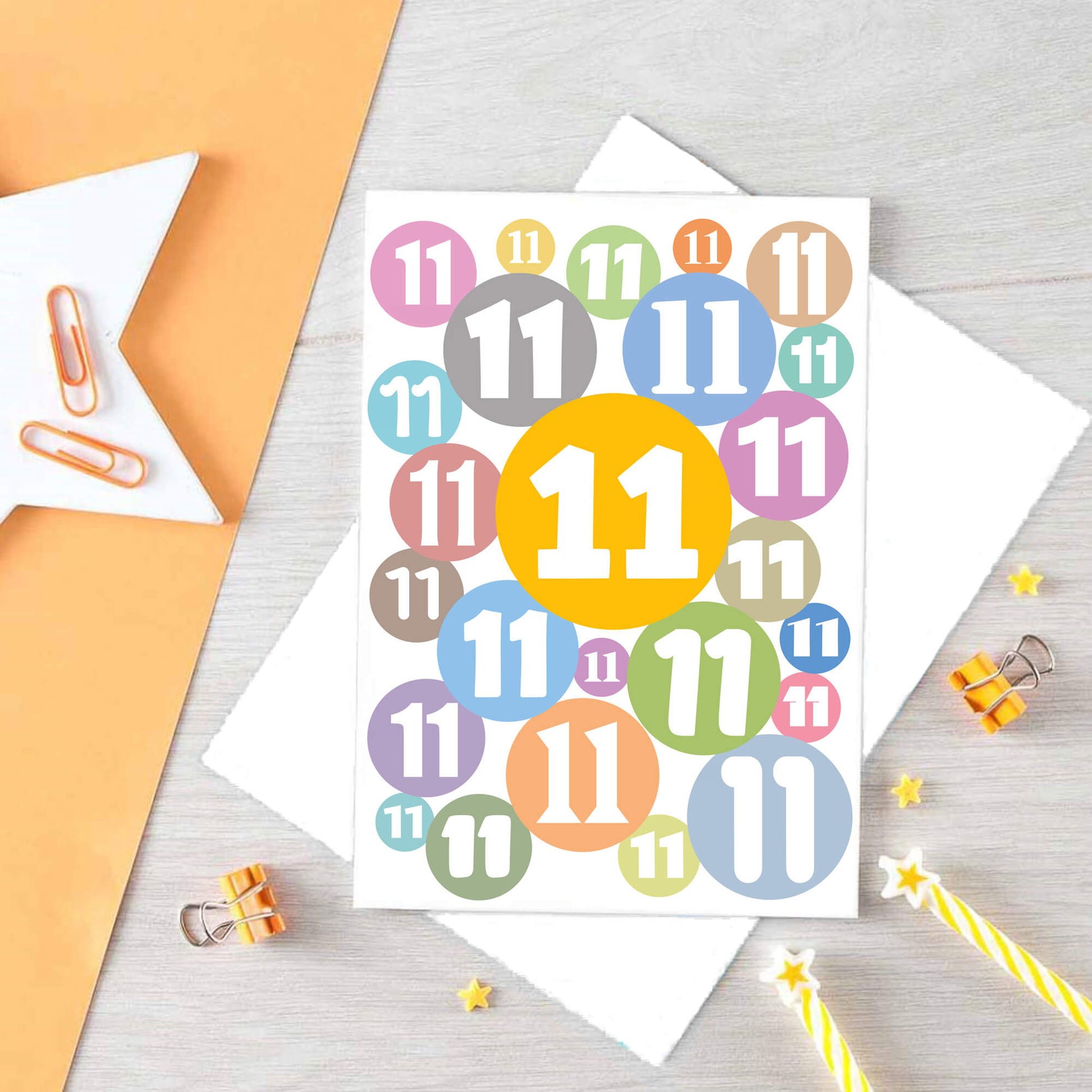 Big 11th Birthday Card by SixElevenCreations. Product Code SE2081A5