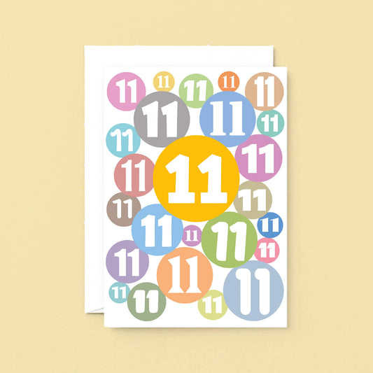 Big 11th Birthday Card by SixElevenCreations. Product Code SE2081A5