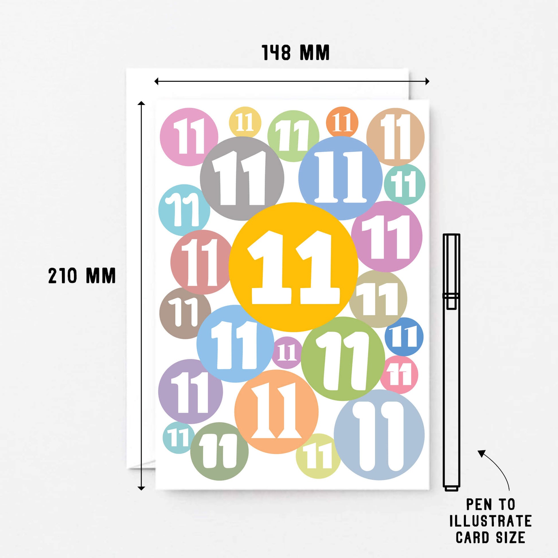 Big 11th Birthday Card by SixElevenCreations. Product Code SE2081A5