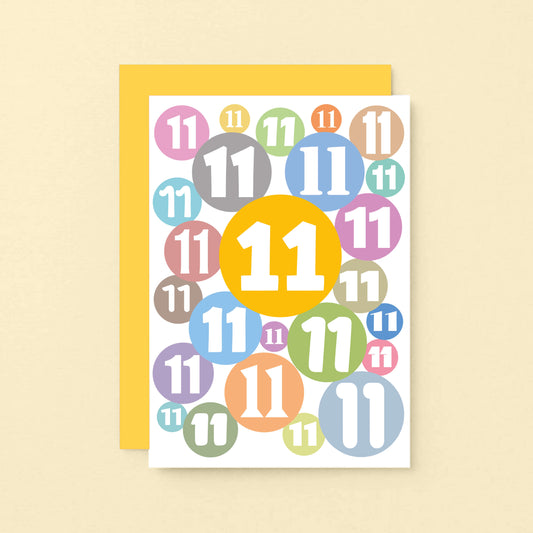11th Birthday Card by SixElevenCreations. Product Code SE2081A6