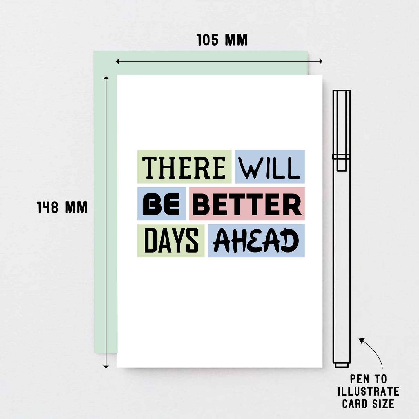 Thinking Of You Card by SixElevenCreations. Reads There will be better days ahead. Product Code SE0171A6