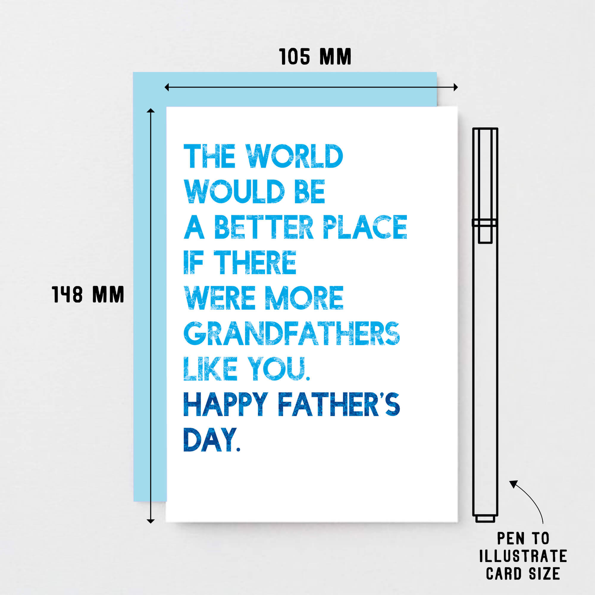 Father's Day Card by SixElevenCreations. Reads The world would be a better place if there were more grandfathers like you. Happy Father's Day. Product Code SEF0035A6
