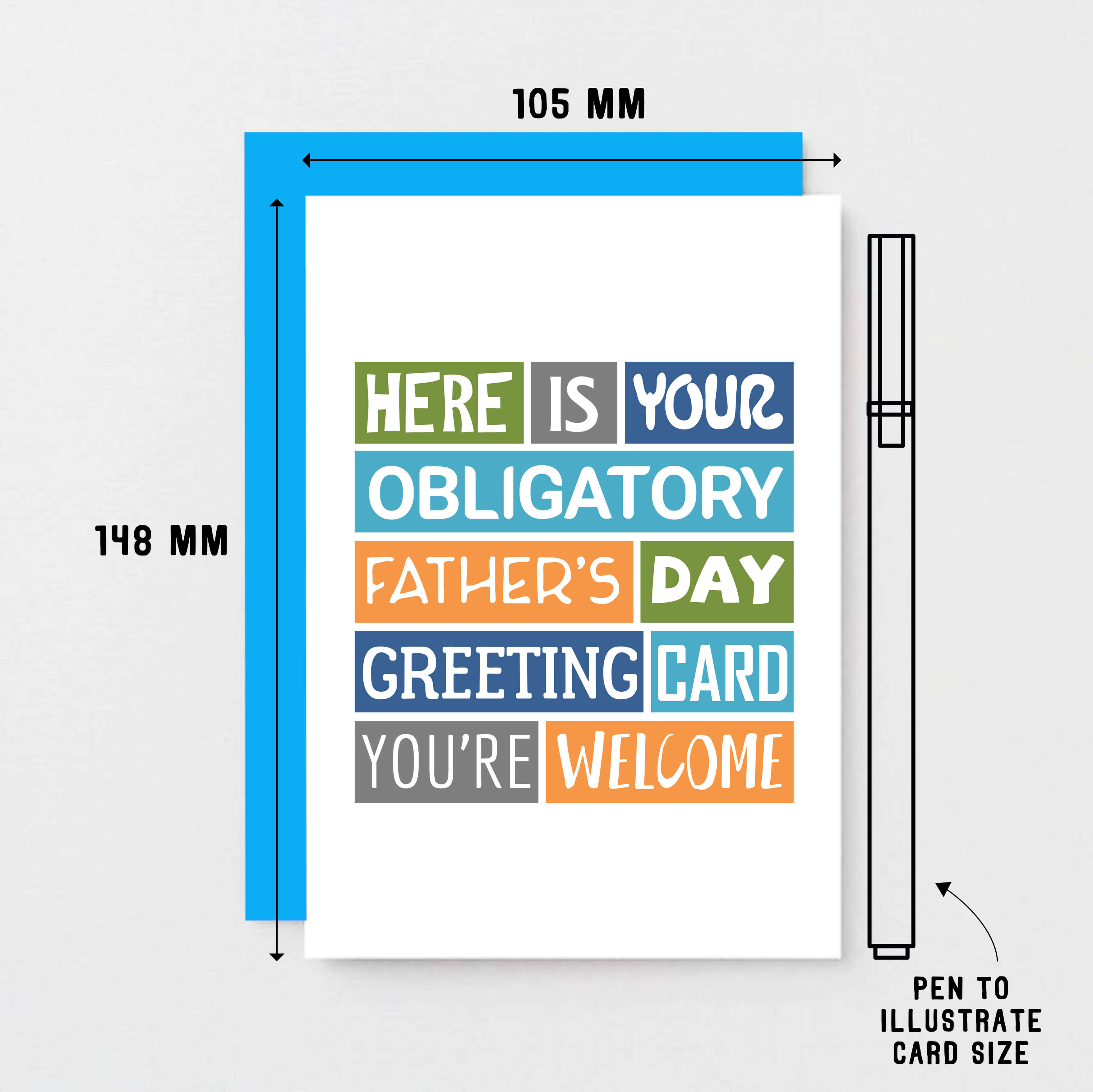 Father's Day Card by SixElevenCreations. Reads Here is your obligatory Father's Day greeting card. You're welcome. Product Code SEF0001A6