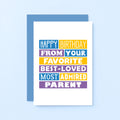 Son Birthday Card by SixElevenCreations. Reads Happy birthday from your favorite best-loved most admired parent. Product Code SE0194A6_US