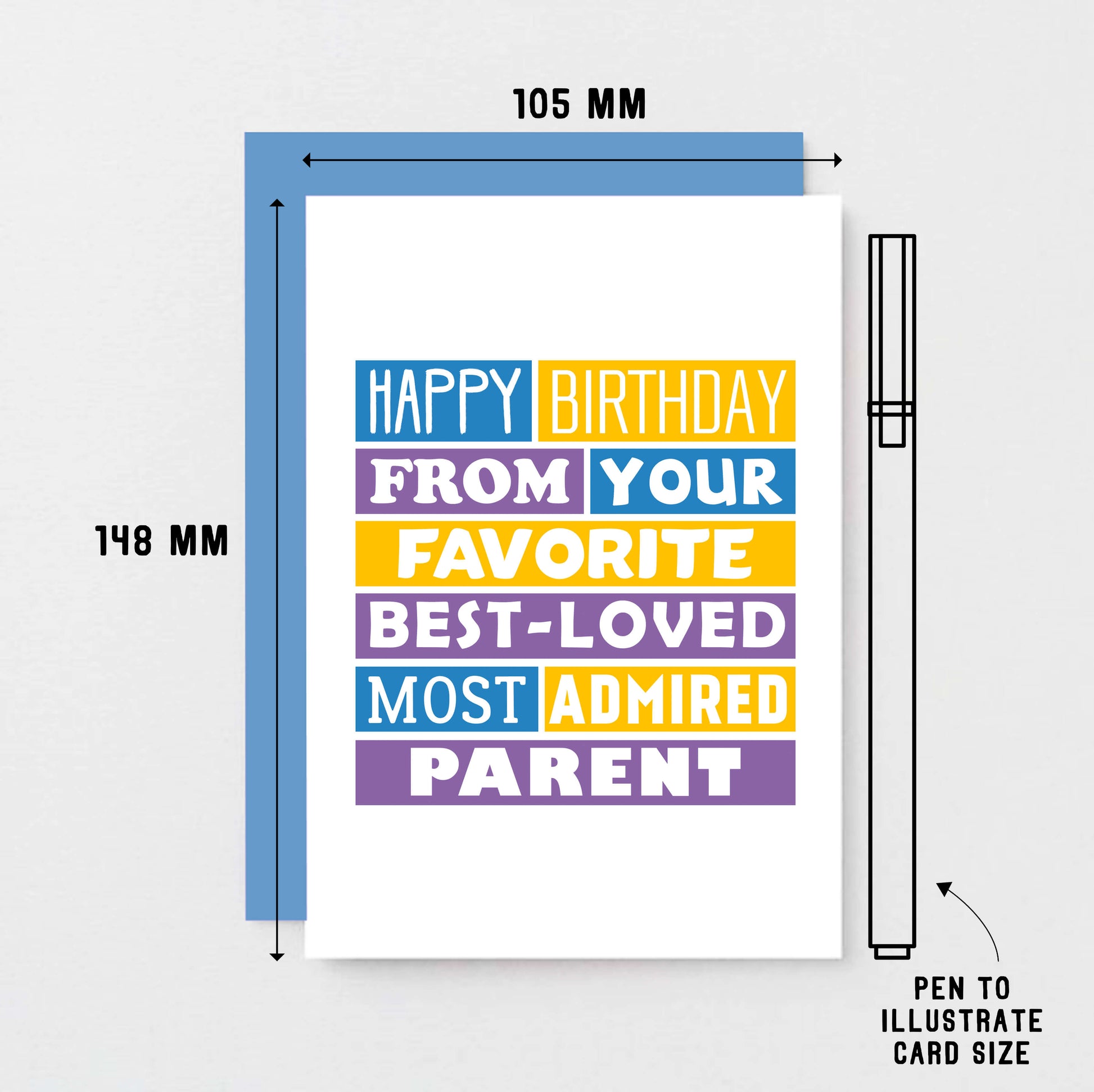 Daughter Birthday Card by SixElevenCreations. Reads Happy birthday from your favorite best-loved most admired parent. Product Code SE0194A6_US