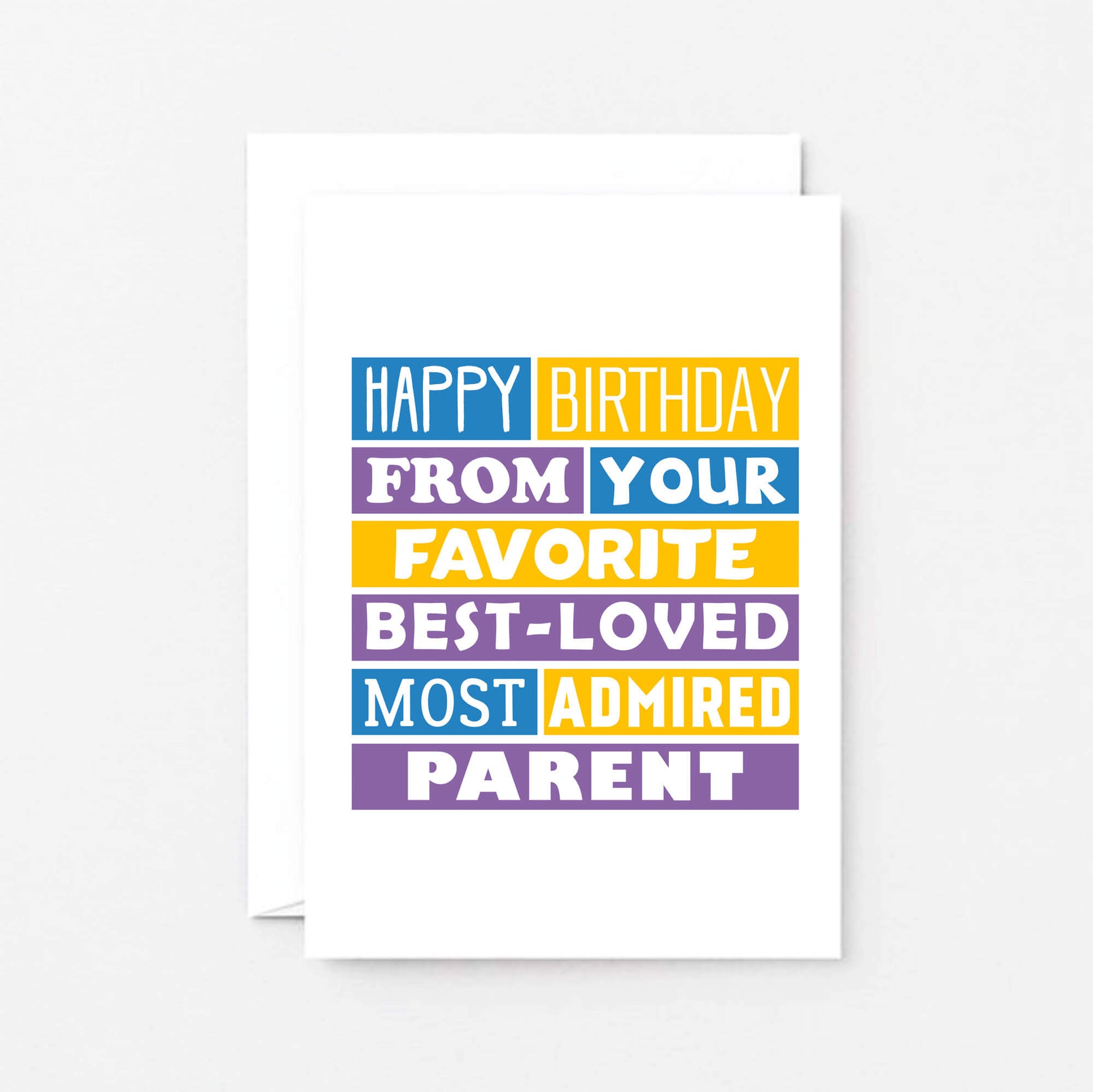 Son Birthday Card by SixElevenCreations. Reads Happy birthday from your favorite best-loved most admired parent. Product Code SE0194A6_US