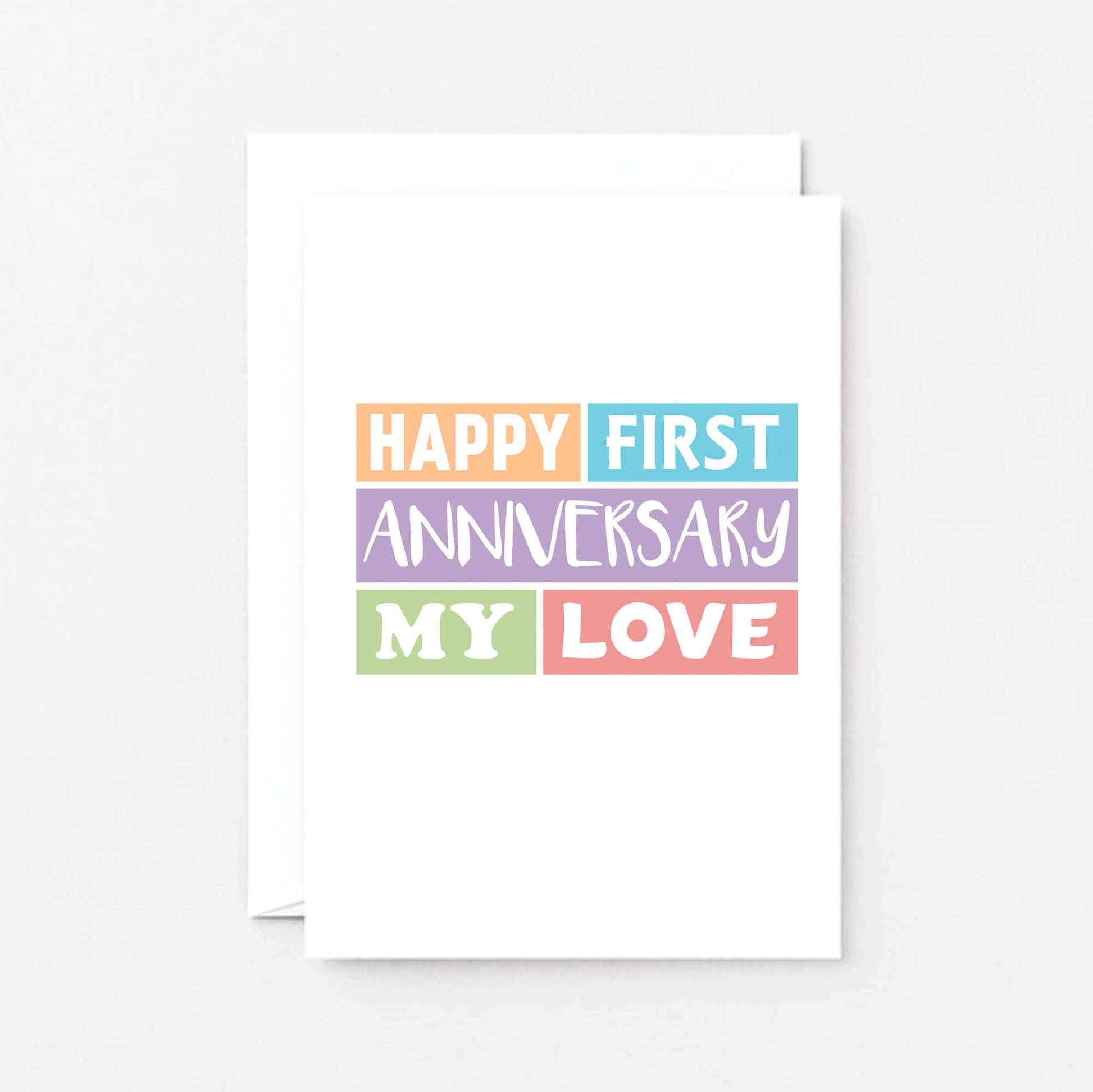 First Anniversary Card by SixElevenCreations. Reads Happy first anniversary my love. Product Code SE0183A6