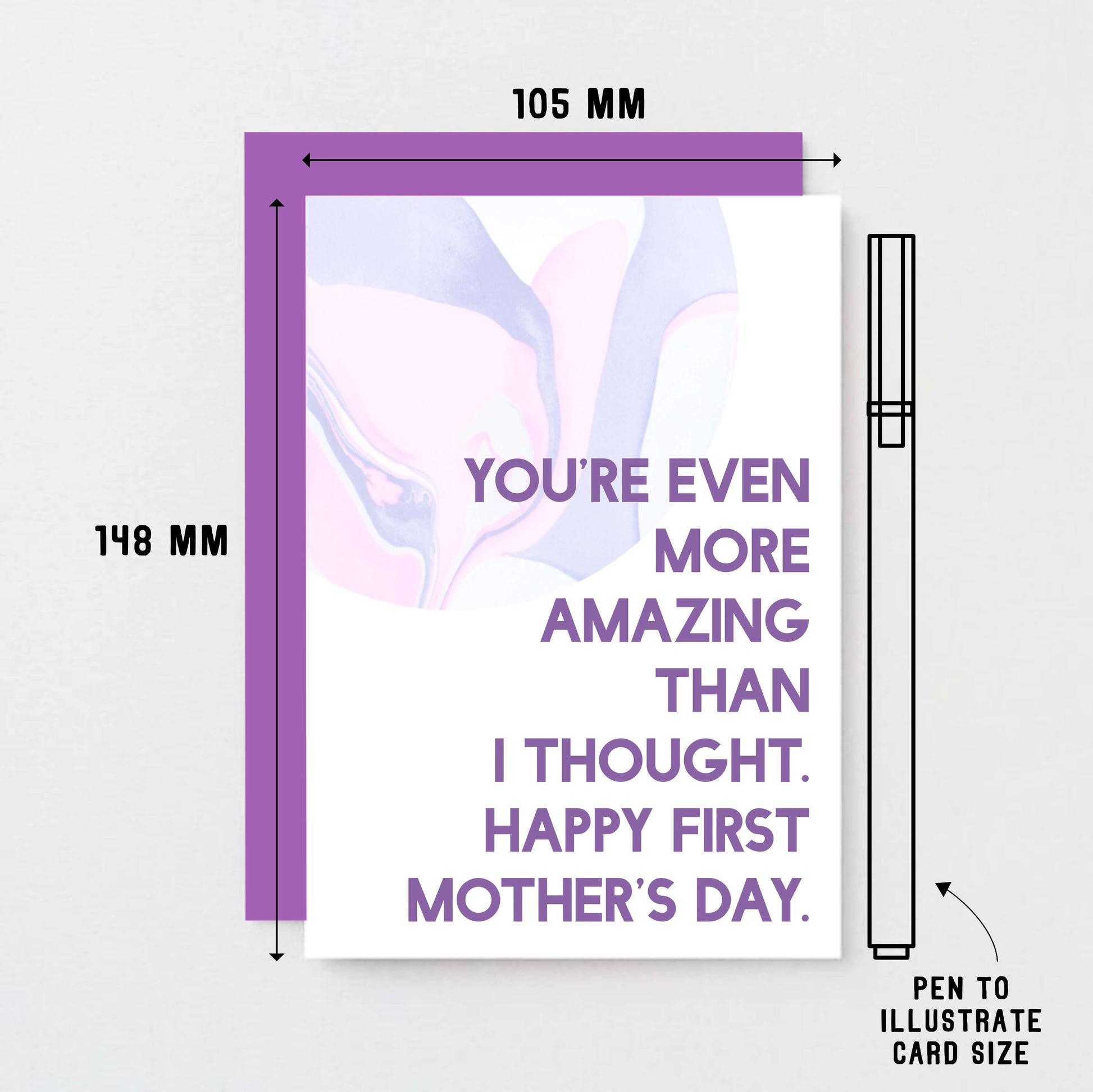 First Mother's Day Card by SixElevenCreations. Reads You're even more amazing that I thought. Happy First Mother's Day. Product Code SEM0026A6.