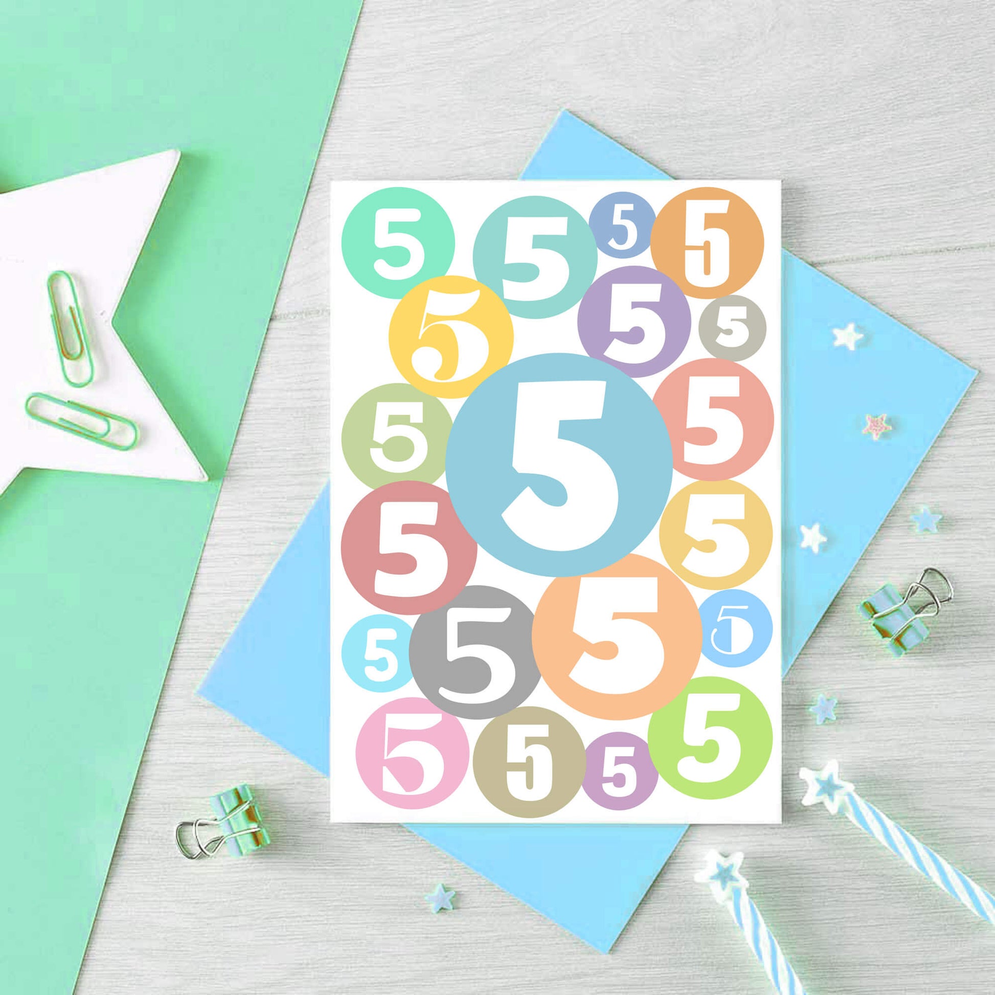 5th Birthday Card by SixElevenCreations. Product Code SE2065A6