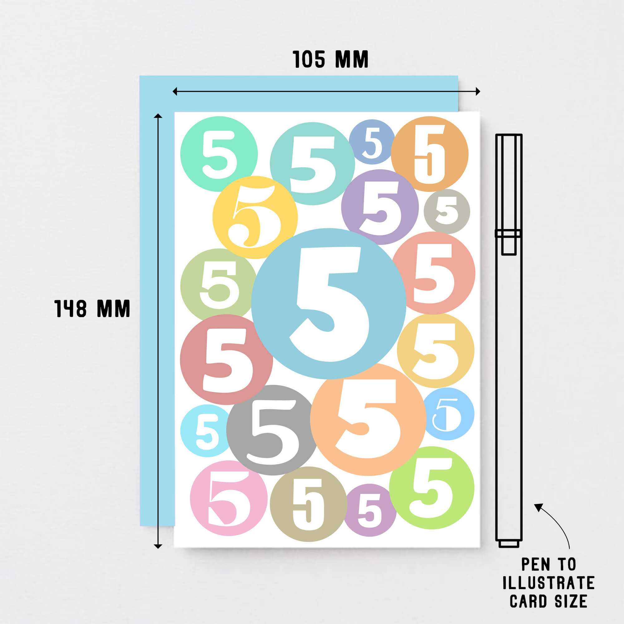 5th Birthday Card by SixElevenCreations. Product Code SE2065A6