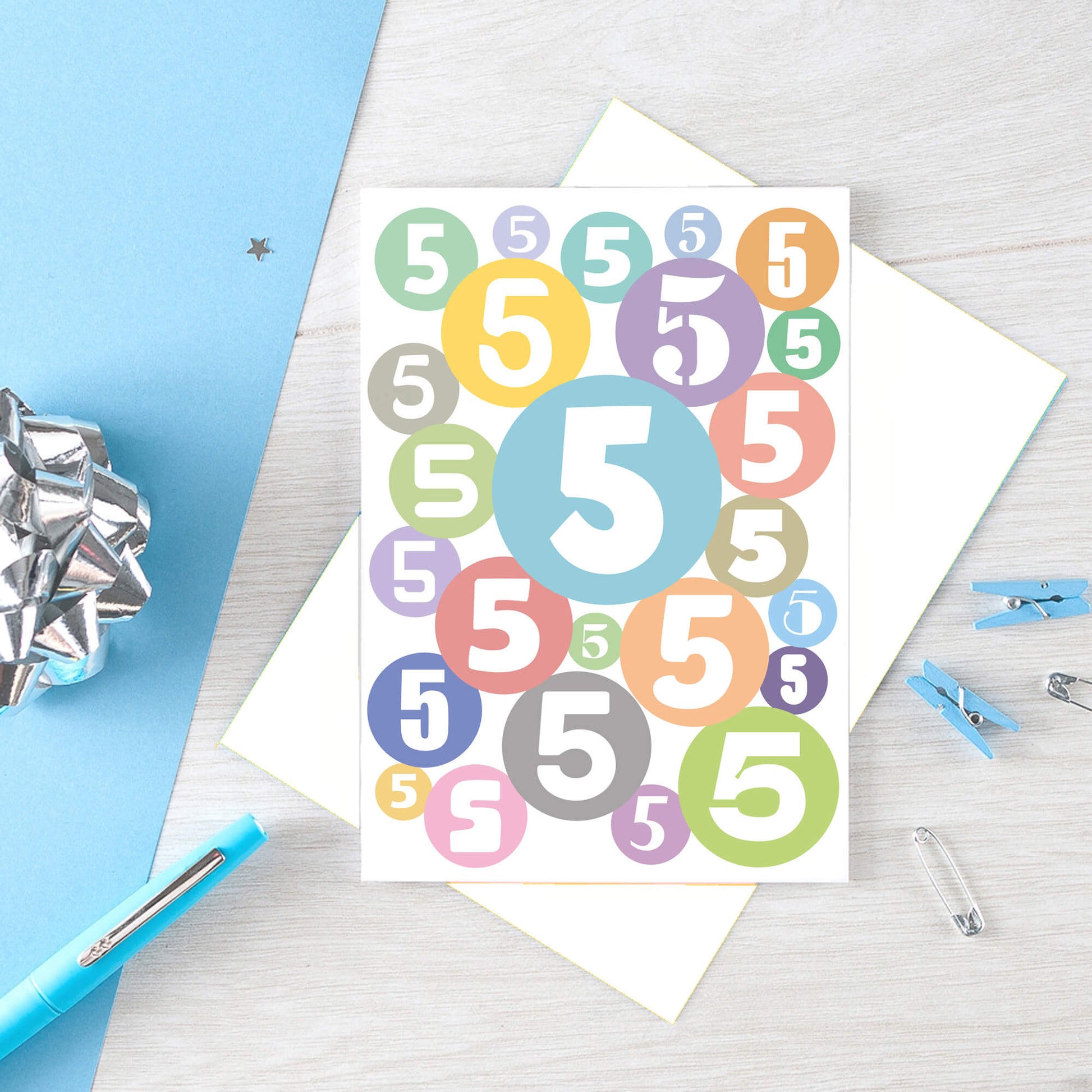 Big 5th Birthday Card by SixElevenCreations. Product Code SE2065A5