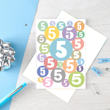 Big 5th Birthday Card by SixElevenCreations. Product Code SE2065A5