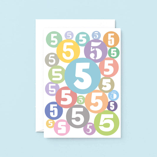 Big 5th Birthday Card by SixElevenCreations. Product Code SE2065A5
