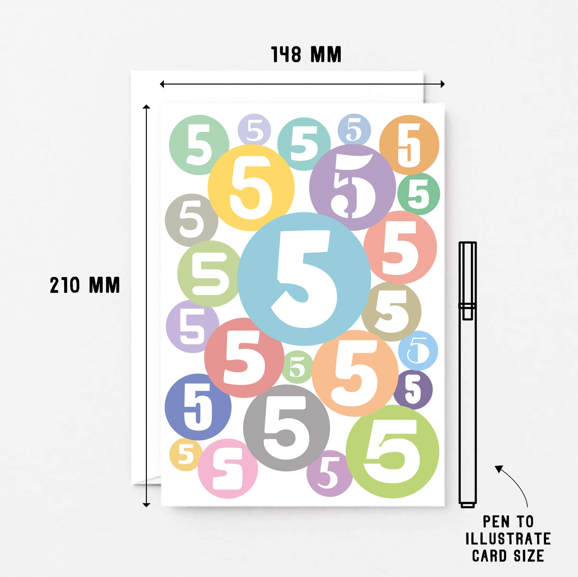 Big 5th Birthday Card by SixElevenCreations. Product Code SE2065A5