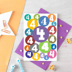 4th Birthday Card by SixElevenCreations. Product Code SE2064A6