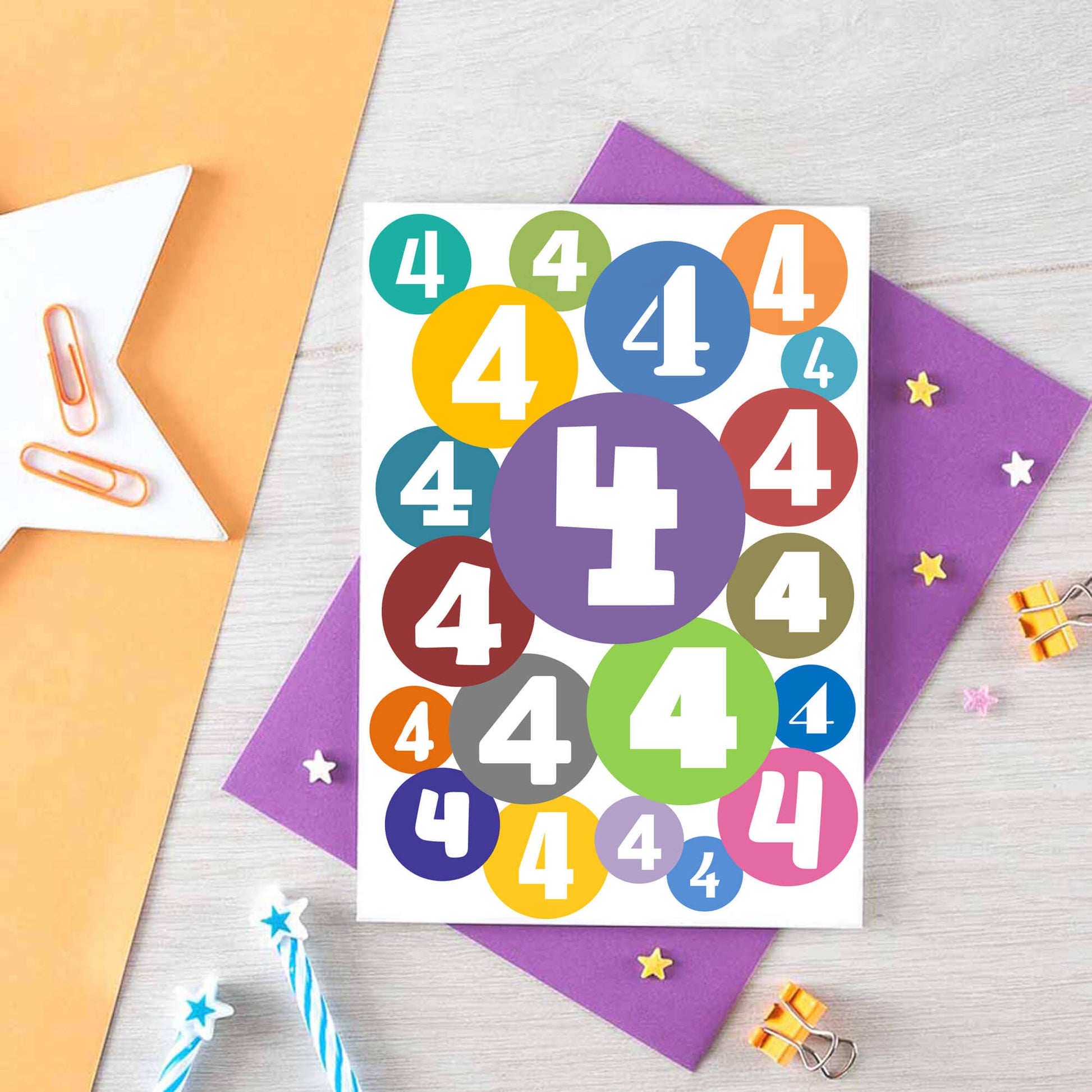 4th Birthday Card by SixElevenCreations. Product Code SE2064A6