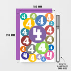4th Birthday Card by SixElevenCreations. Product Code SE2064A6