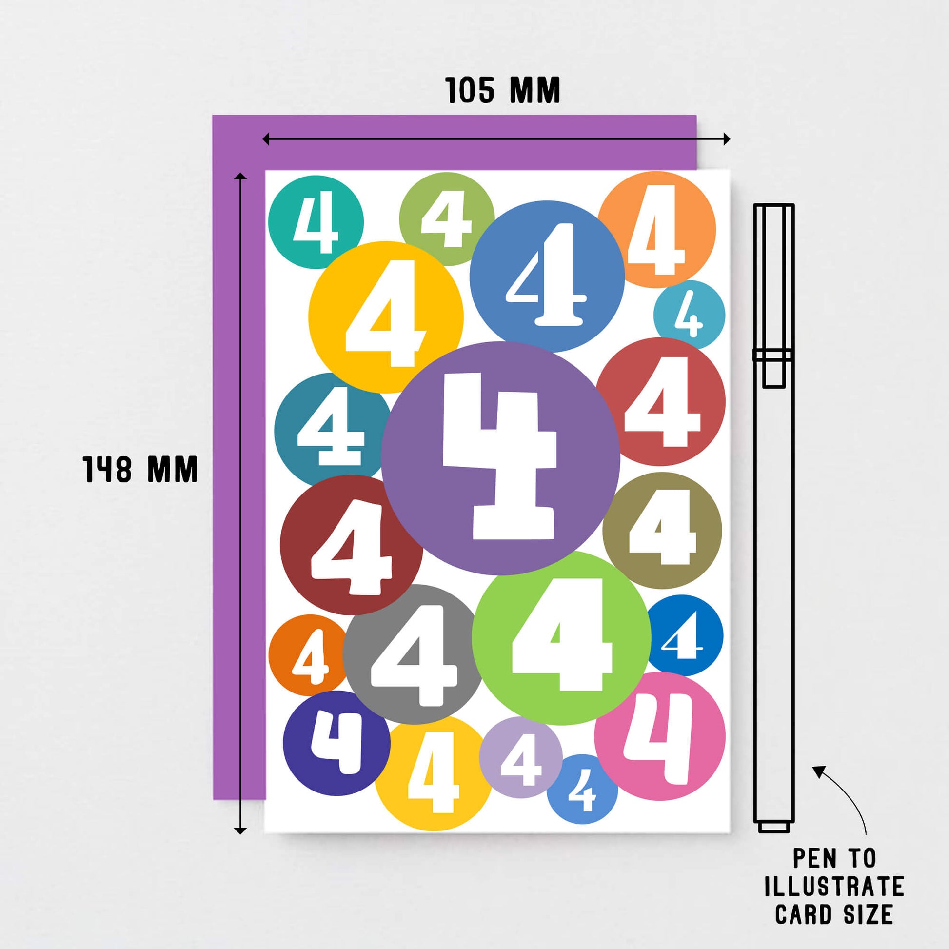 4th Birthday Card by SixElevenCreations. Product Code SE2064A6