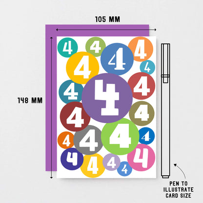 4th Birthday Card by SixElevenCreations. Product Code SE2064A6