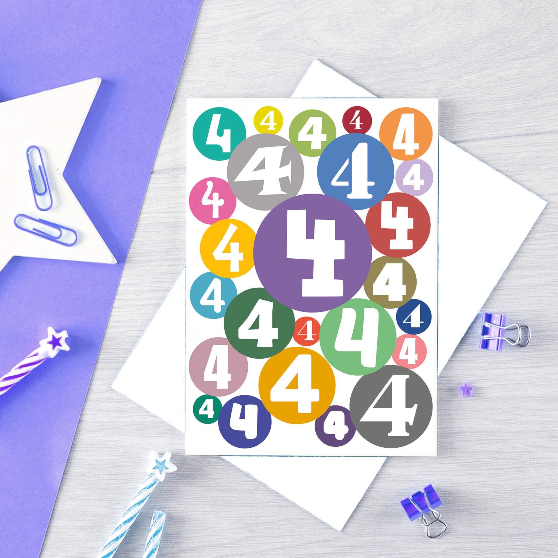 Big 4th Birthday Card by SixElevenCreations. Product Code SE2064A5