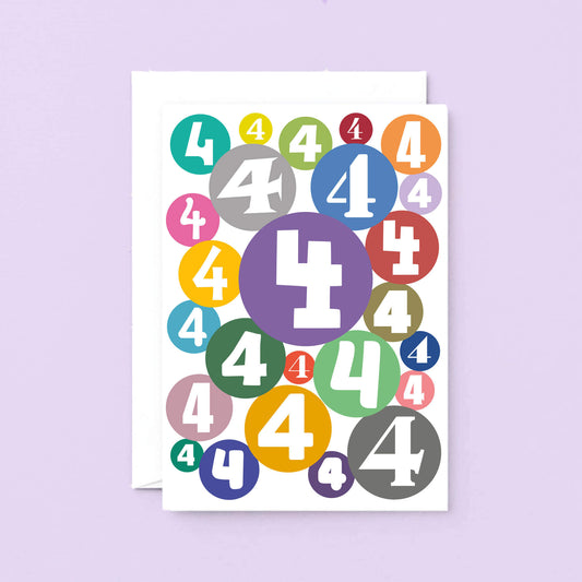 Big 4th Birthday Card by SixElevenCreations. Product Code SE2064A5