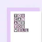 Encouragement Card by SixElevenCreations. Reads You can and you will. Product Code SE0334A6