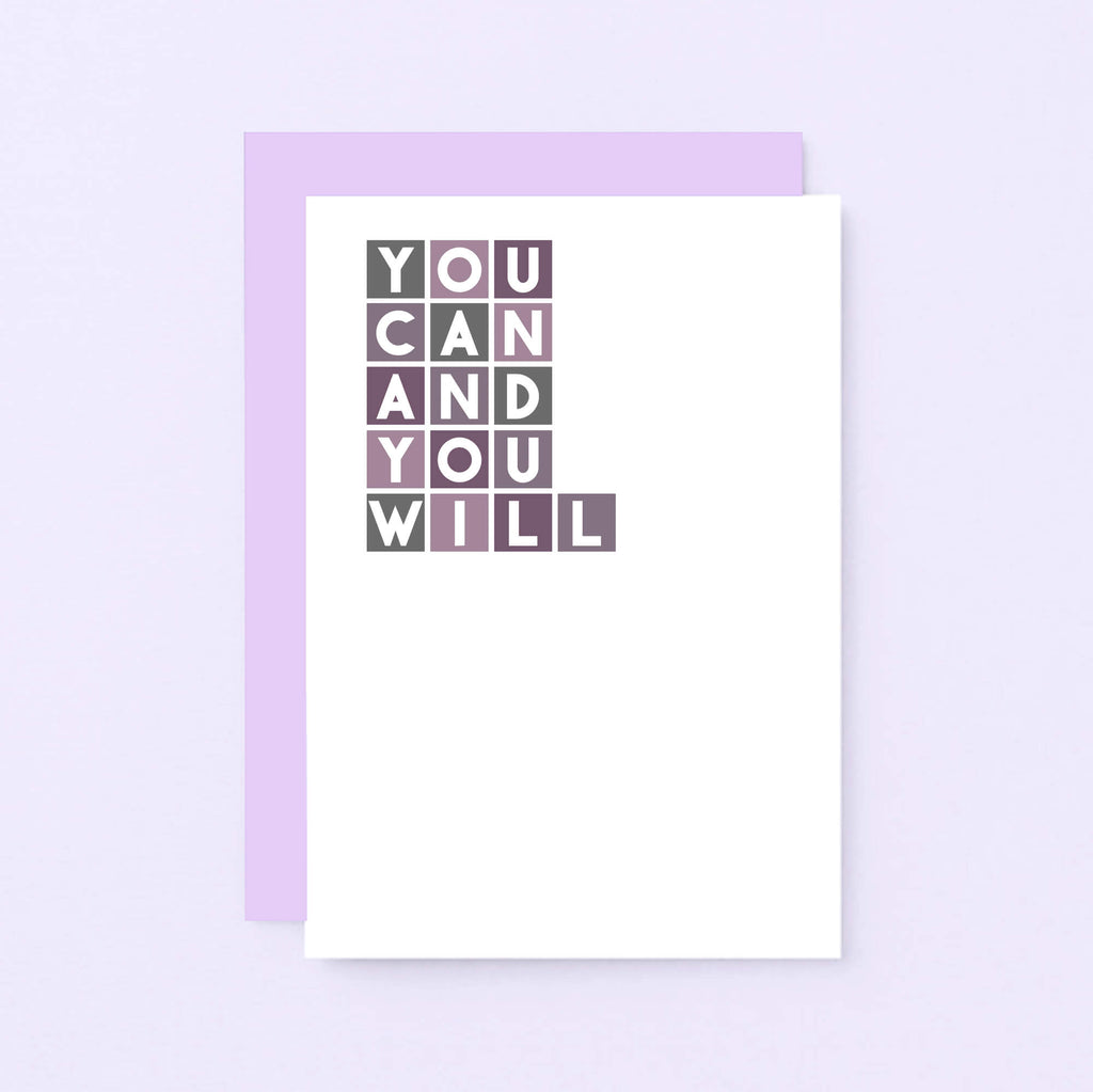 Encouragement Card by SixElevenCreations. Reads You can and you will. Product Code SE0334A6