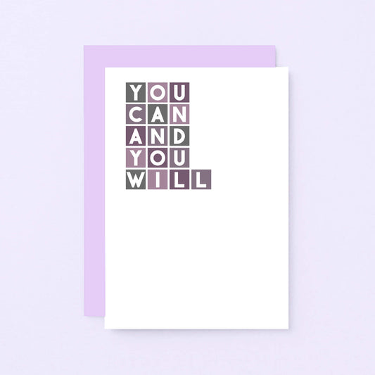 Encouragement Card by SixElevenCreations. Reads You can and you will. Product Code SE0334A6