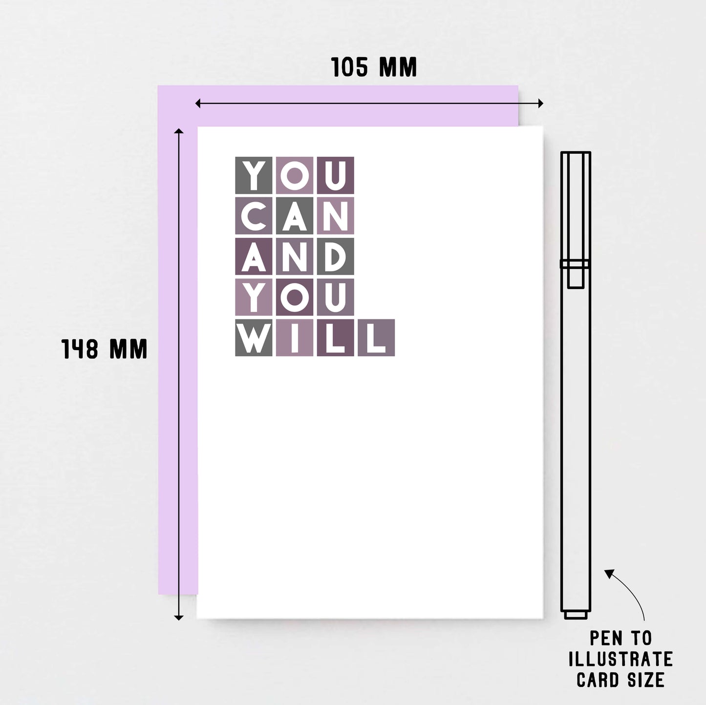 Encouragement Card by SixElevenCreations. Reads You can and you will. Product Code SE0334A6