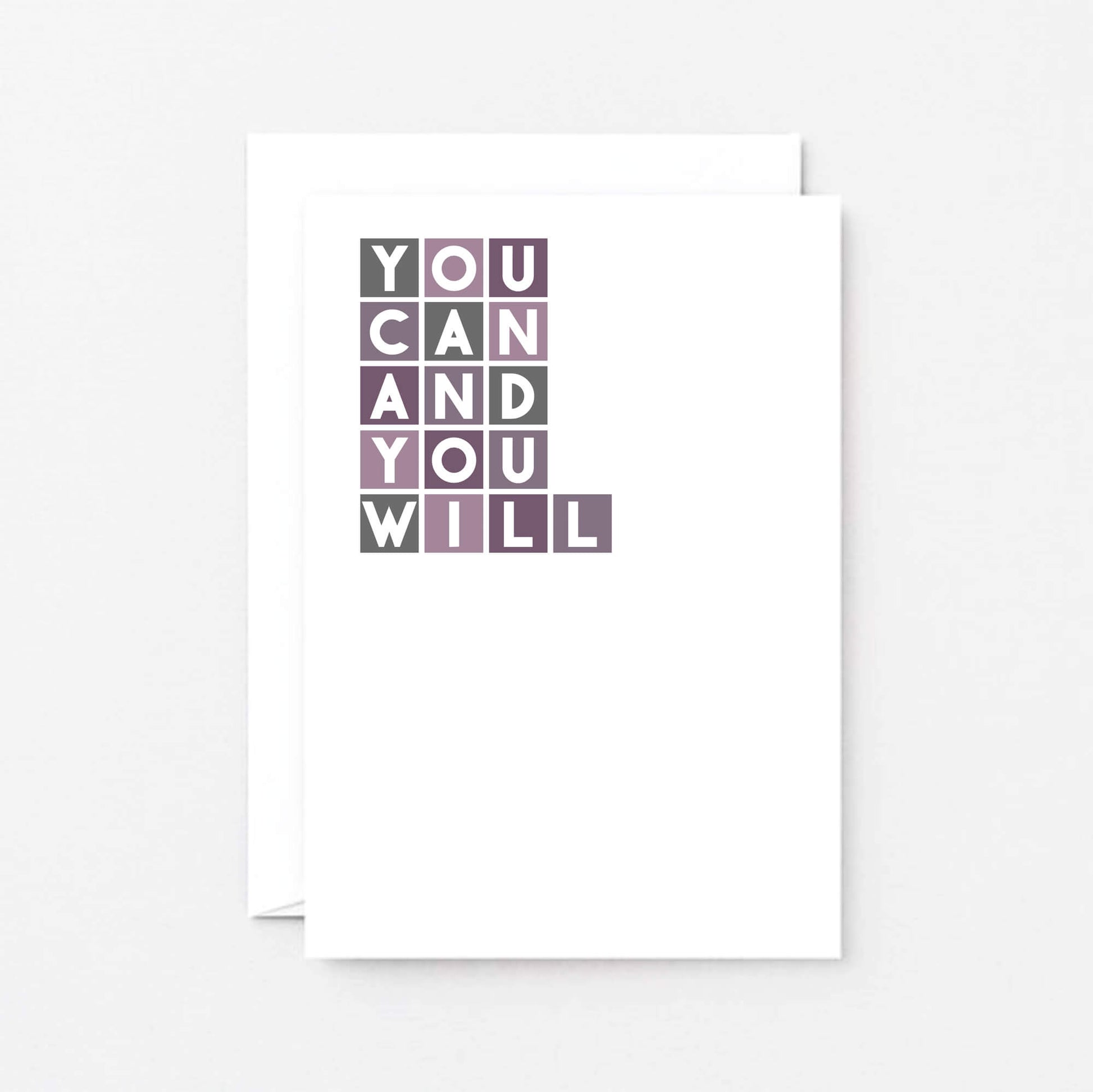 Encouragement Card by SixElevenCreations. Reads You can and you will. Product Code SE0334A6