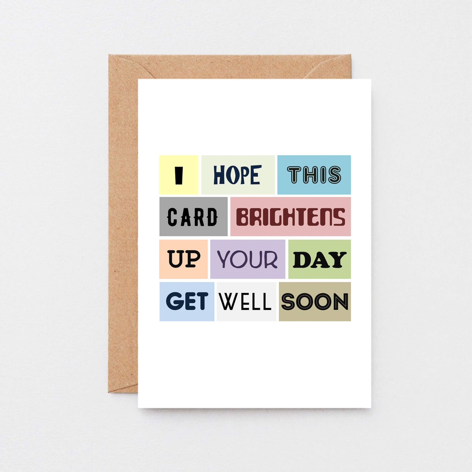 Get Well Card by SixElevenCreations. Reads I hope this card brightens up your day. Get well soon. Product Code SE0047A6